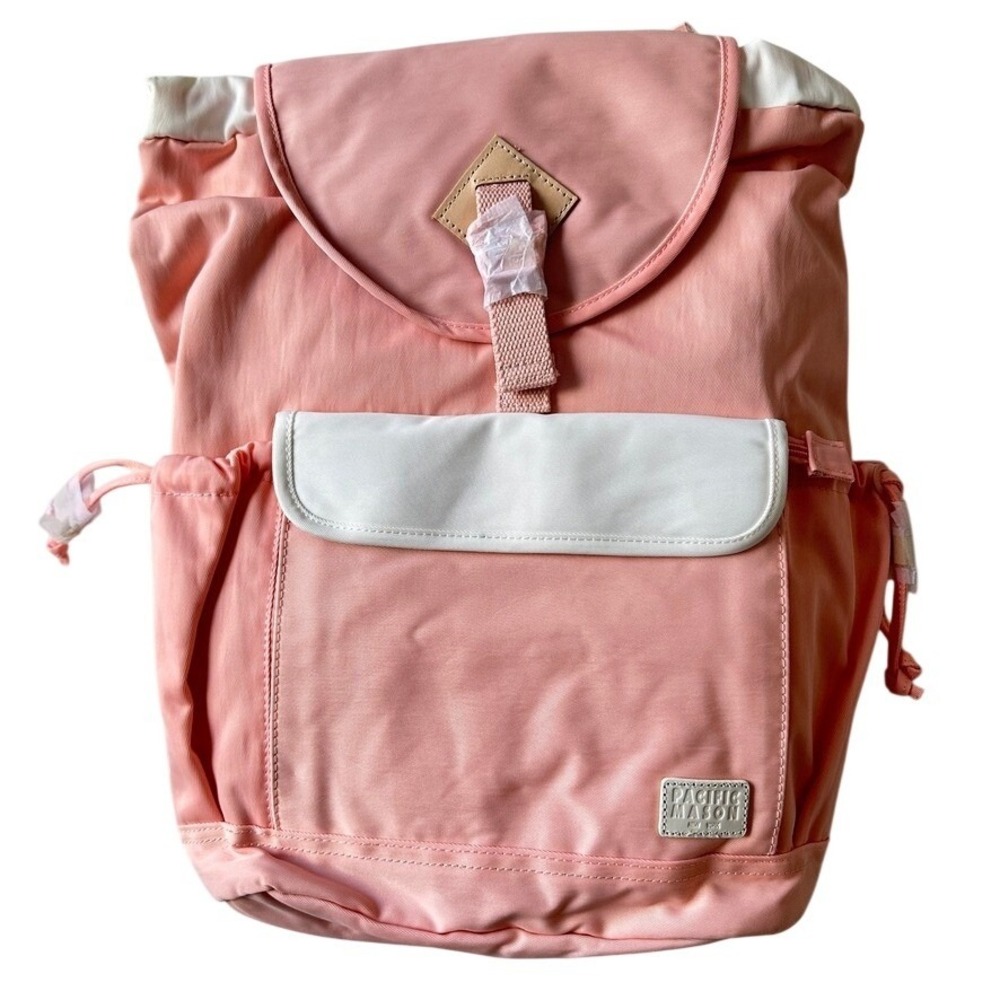 Pacific Mason Lieu Pale Pink White Backpack School College Travel Roadtrip NWT